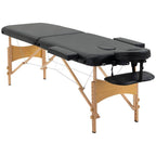 Portable Massage Bed Folding Spa Beauty Massage Table with 2 Sections Black
