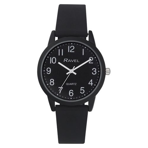 Mens Sports Black Dial Silicone Watch