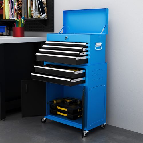 Top Chest and Roller Cabinet Combo Metal Tool Cabinet on Wheels