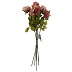 Pack of 6 x 70cm Artificial Dark Pink Rose