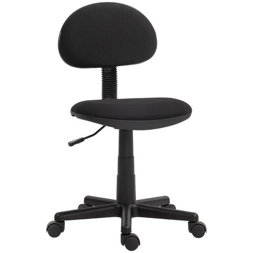 Armless Office Chair with Adjustable Height 360° Swivel Wheels Black