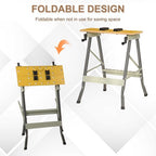 4-1 Work Bench, Saw Horse Clamp Table for DIY Home Garage, Grey