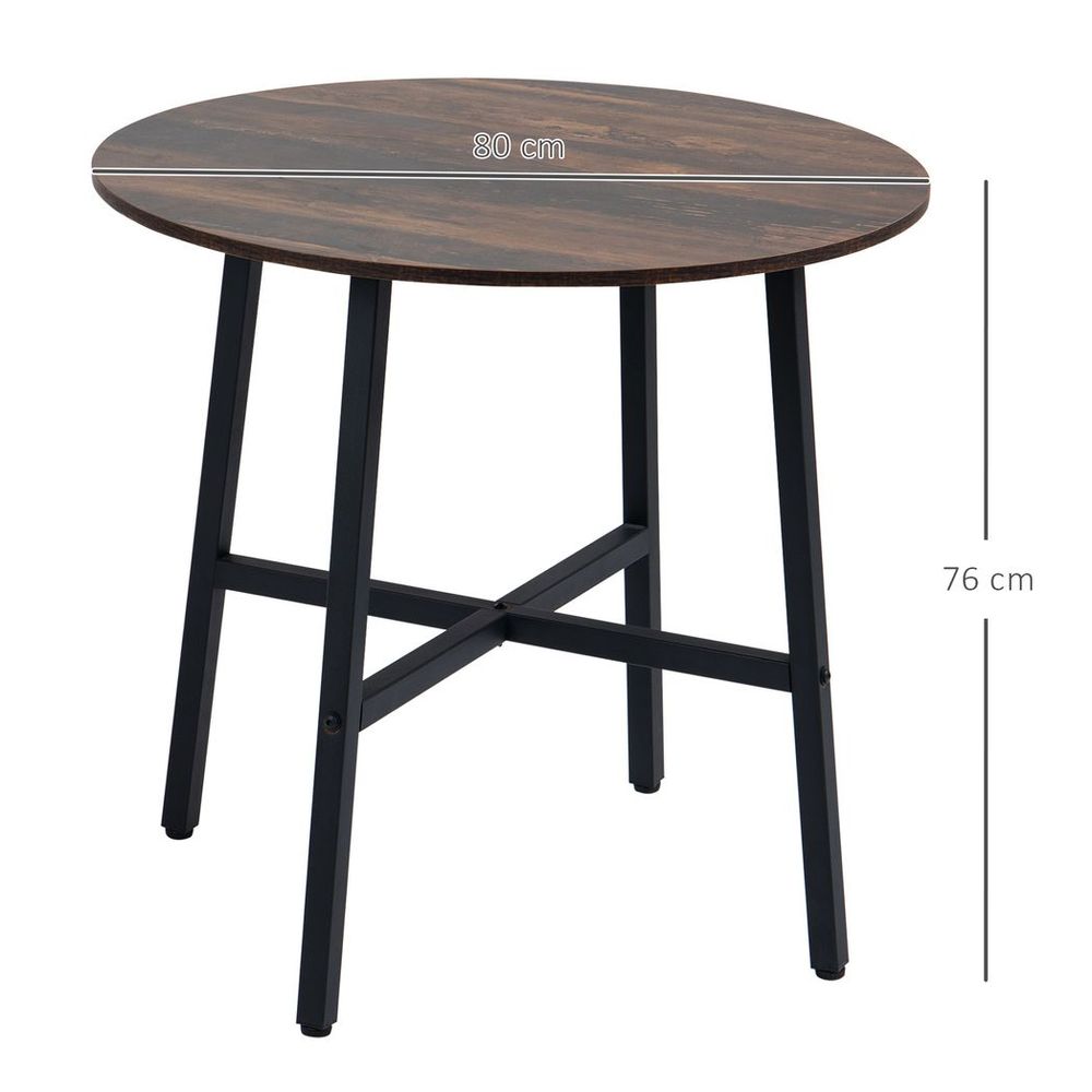 80cm Round Kitchen Table: Stylish, Space-saving, Steel Leg