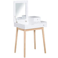 Dressing Table Desk Flip-up Mirror Multi-Purpose Large Space 2 Drawers Modern - White
