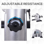Mini Exercise Bike Portable Pedal Exerciser Arm Leg Cycle Gym Fitness LCD Display Adjustable Resistance Silver