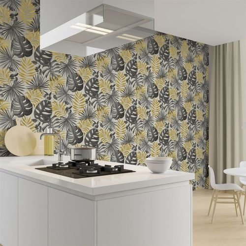 Jungle Wall Black/Gold wallpaper