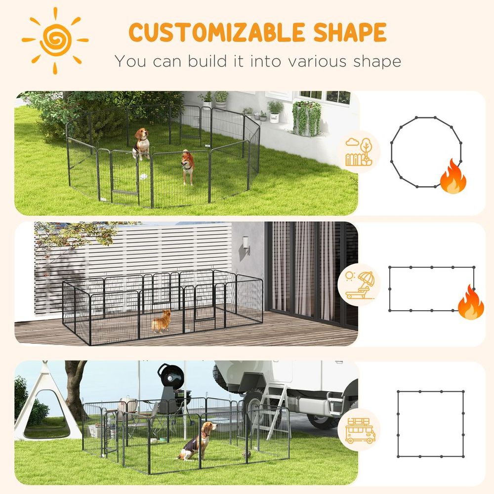 Heavy Duty Puppy Play Pen - 12 Panels, Indoor & Outdoor Use