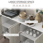 Sideboard Storage Cabinet for Living Room with Adjustable Shelves White
