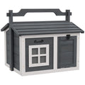 Rabbit Hutch - Indoor Outdoor, Openable Roof, Top Handle, Grey