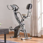 2-In-1 Upright Exercise Bike 8-Level Adjustable with Pulse Sensor Grey