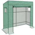 Walk-in Garden Green House with Large Roll-up Door and 2 Mesh Windows