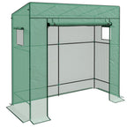 Walk-in Garden Green House with Large Roll-up Door and 2 Mesh Windows