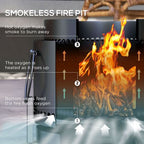 37cm Smokeless Wood Burning Firepit Metal Fire Pit, Black