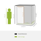 Grey Garden Storage Shed - Lockable Door - Sloped Roof - 142x84x189cm