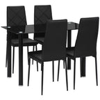 Dining Table Set for 4, Modern Kitchen Table and Chairs with Padded Seat