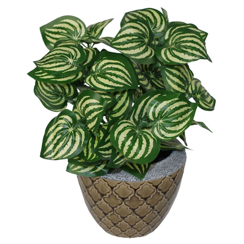 40cm Artificial Watermelon Style Leaves Plant - Realistic & Ready to Display