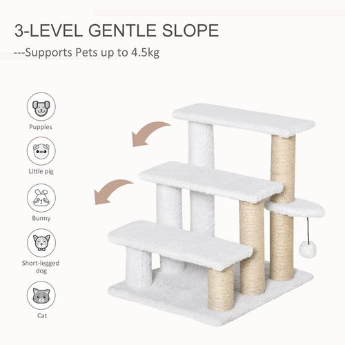 Pet Stair with 4-step Climb Ladder, Scratching Posts