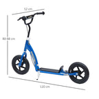 Teen Push Scooter Kids Children Stunt Scooter Bike Bicycle Ride On 12" EVA Tyres (Blue)
