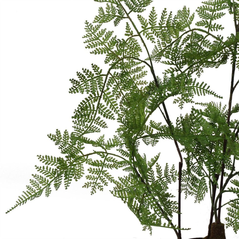150cm Artificial Natural Moss Base Fern Foliage Plant with Silver Metal Planter