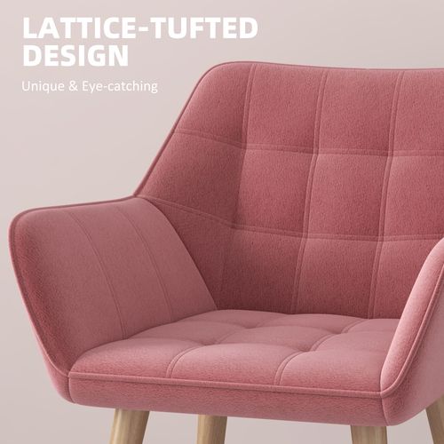 Velvet-Feel Accent Chair with Arms Slanted Back Wood Legs