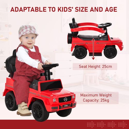 3 in 1 Kids Children Ride on Push Car Toddler Sliding Car Licensed Walker Foot to Floor Slider Push-Along with Horn Steering Wheel NO POWER Manual, Red