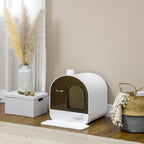 Hooded Cat Litter Tray - Kitten Toilet w/ Scoop, Filter, Flap Door - Easy Maintenance - 43x44x47cm