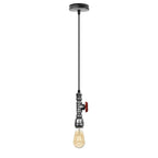 Vintage industrial metal pendant pipe light E27 fitting 95cm adjustable cable