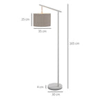 Modern Floor Lamps for Living Room with Rotating Lampshade, Standing Lamp for Bedroom, LED Bulb Included, Grey