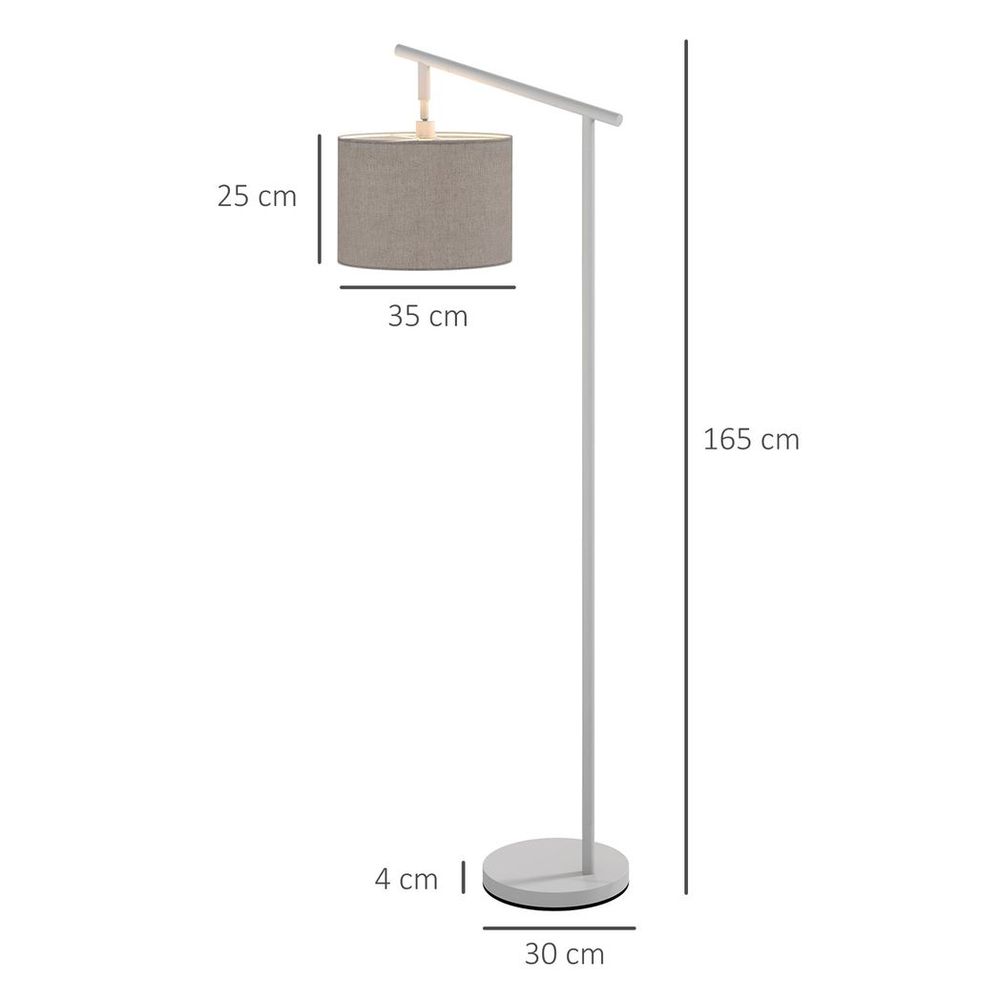 Modern Floor Lamps for Living Room with Rotating Lampshade, Standing Lamp for Bedroom, LED Bulb Included, Grey