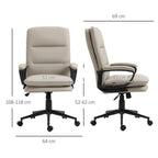 PU Leather Office Chair for Home with Arm, Adjustable Height, Grey