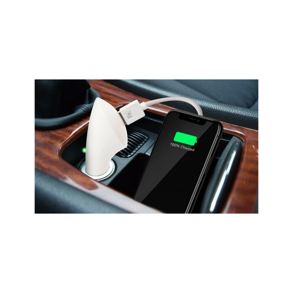 USB Car Charger 1000mA - White