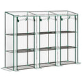 3 Tier Lean-to Mini Greenhouse with Plastic Cover, Clear
