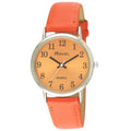 Ladies Classic Brights Leather Strap Watch - Bright Orange