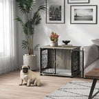 29.5" Dog Crate Furniture End Table w/ Cushion for Medium Dogs 100 x 60 x 73.5cm