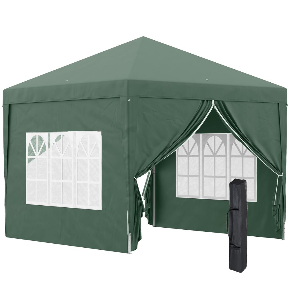 3mx3m Pop Up Gazebo Party Tent Canopy Marquee with Storage Bag Green