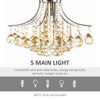 Shimmering Crystal Chandelier: Modern Pendant Light with K9 Crystals for a Glamorous and Stylish Ceiling Lighting
