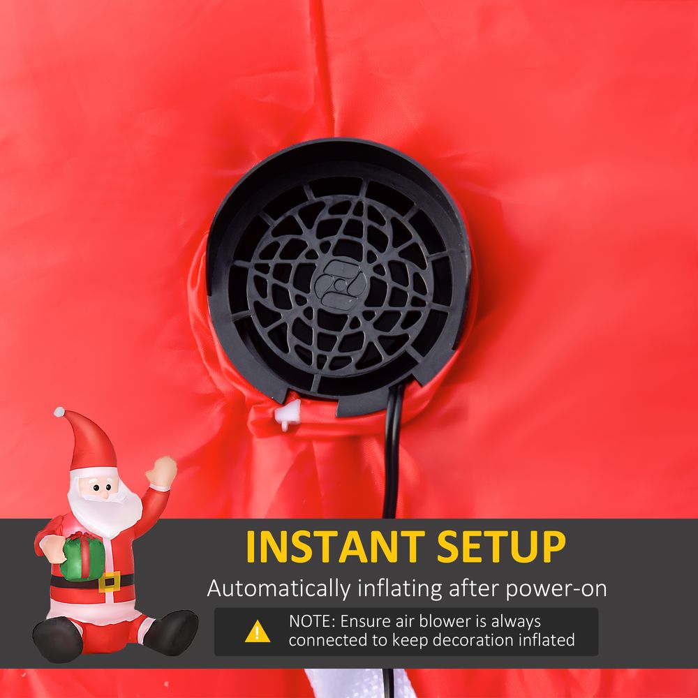4ft Inflatable Christmas Santa Claus Gift with LED Xmas Holiday Outdoor