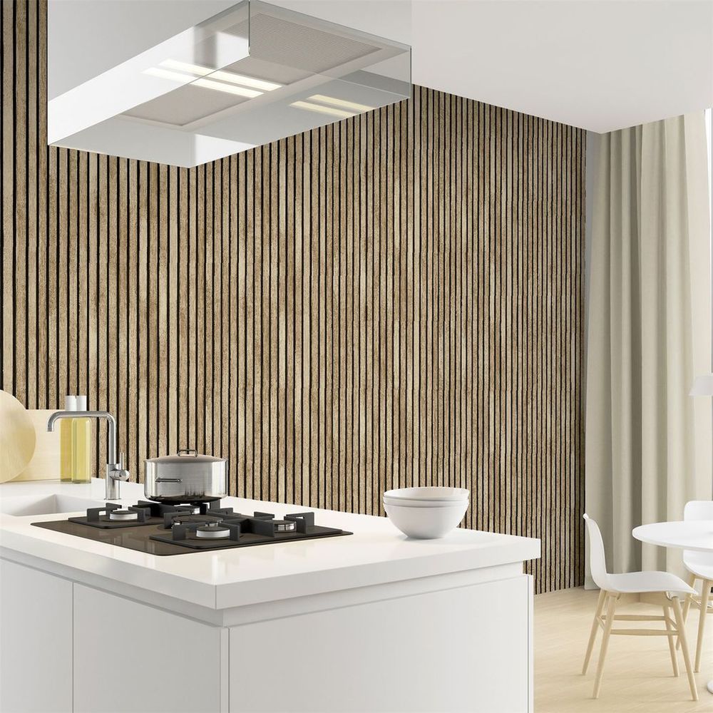 Natural Wood Slat Panel - 12in Decorative Wood