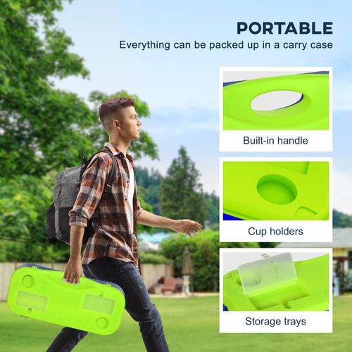SPORTNOW Portable Badminton Net Set with Volleyball Net, Rackets, Shuttlecocks
