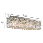 Stunning Crystal Ceiling Light: Square Chandelier, Silver, E14 Base