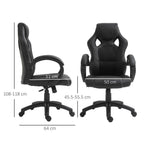 Swivel Gaming Chair - Adjustable Height, 360° Swivel, PU Leather - Black