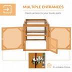 Spacious Wooden Chicken Coop - Perches, Doors - 2-4 Chickens - Secure