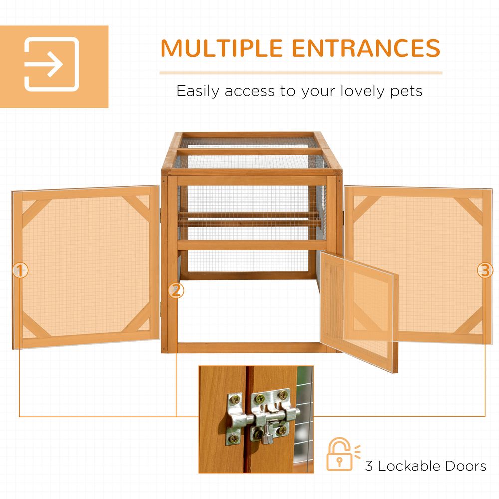 Spacious Wooden Chicken Coop - Perches, Doors - 2-4 Chickens - Secure