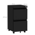 Steel File Cabinet w/ Lock & Hanging Bar for Letter A4 Legal, Black - Professional Quality