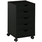 Organize Your Office with the 5-Drawer Mobile Filing Cabinet - Durable, Stylish, and Convenient - Black