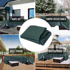 Durable 230x230cm Green Outdoor Furniture Cover - Heavy-Duty PVC Coated 600D Waterproof Protection