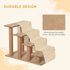 Premium Portable Dog Stairs - Washable Plush Cover - Beige