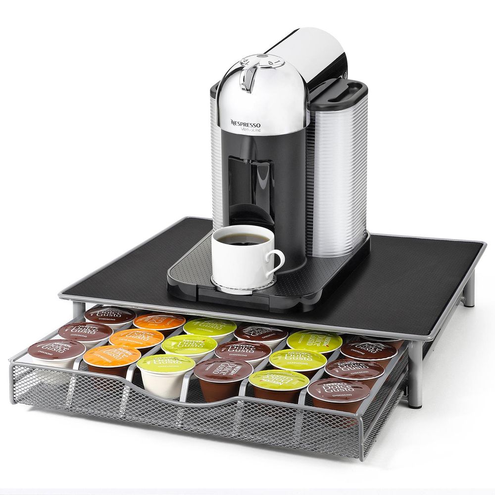 Rotating Coffee Capsule Pod Stackable Holder Tower Rack Storage Stand 36 Capsules - Drawer