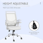 Mesh Swivel Office Chair Task Computer Chair w/ Lumbar Support, White
