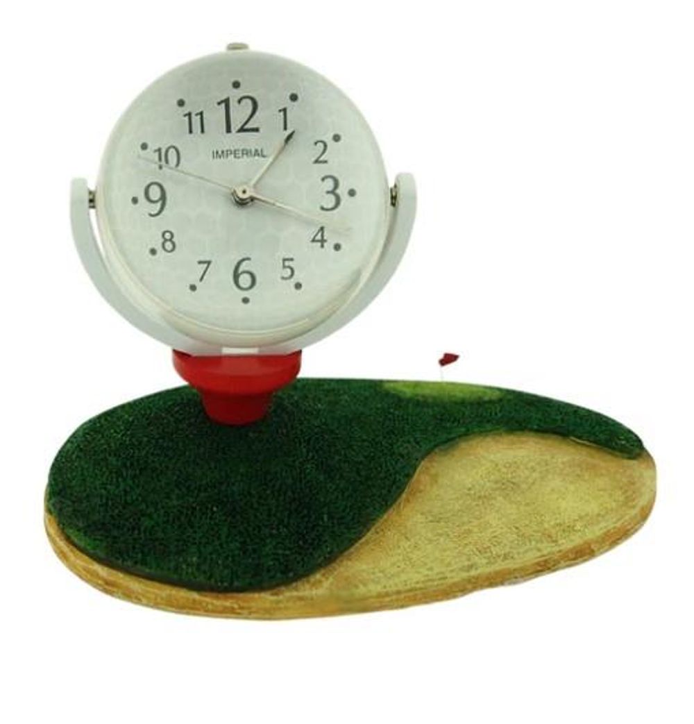 Miniature Clock Golf Playing Green Globe - NEEDS RE-BATTERY
